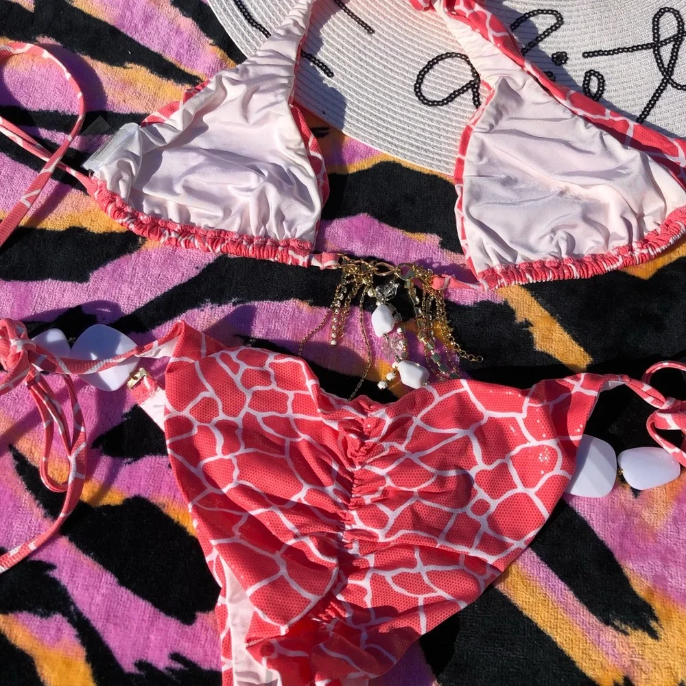 NWT beach bunny bikini Glitter in the Air or Giraffe, M set - Picture 11 of 16